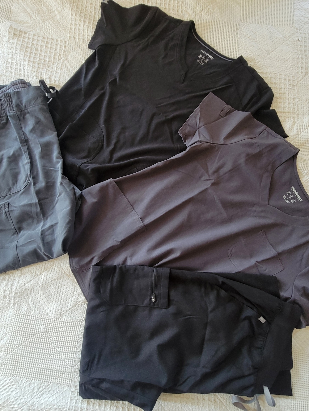 NWOT Scrubstar Bundle Black And Gray Scrubs